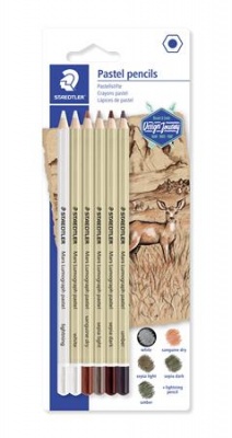 Pasztell ceruza készlet, hatszögletű, STAEDTLER "Design Journey 100P", 6 különböző szín