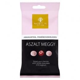 Aszalt meggydrazsé, 100 g, NOBILIS, joghurtos-fehércsokoládés